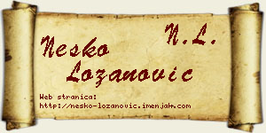 Neško Lozanović vizit kartica